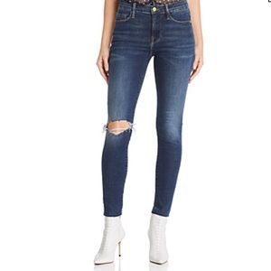 Frame Denim LE SKINNY DE JEANNE RAW-EDGE JEANS IN JOLIE